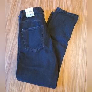 Black Zara Mom Fit High Rise Ankle Jean